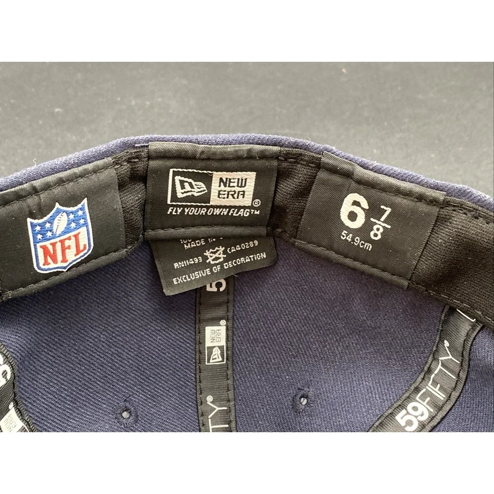 CHICAGO BEARS TEAM MENS FITTED HAT BLACK 6 7/8‎ NEW GSH logo on back